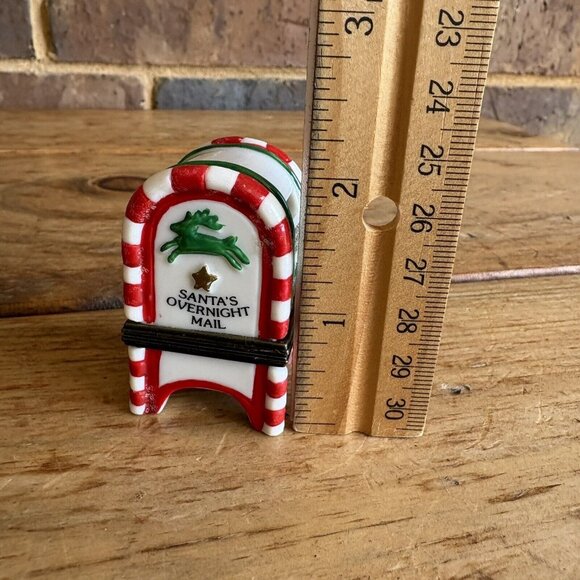 Santa's Mailbox With Letter Porcelain Hinged Box MIDWEST Deposit Wishes Here - Picture 10 of 12